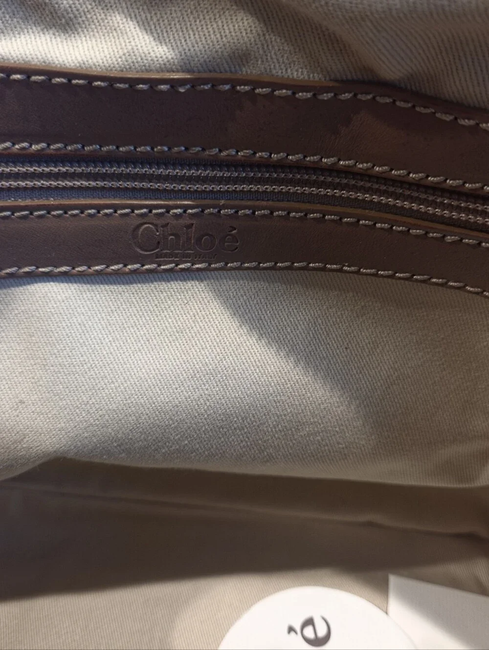 Chloe Beige Leather Shoulder Bag with Silver Hardware